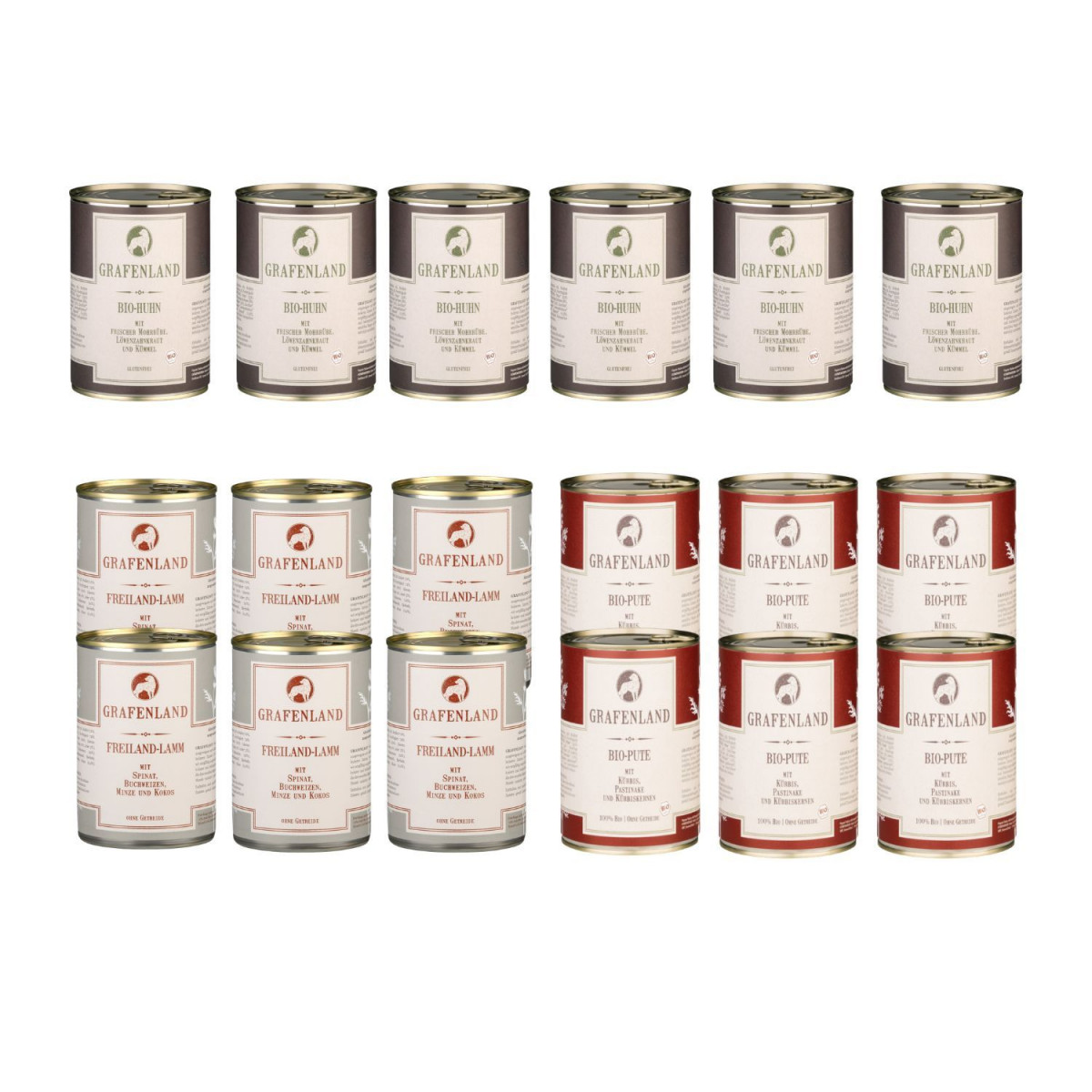 Hundenassfutter Vorteilspaket Bio und Premium - 18x 400g